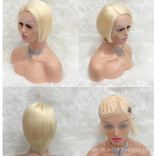 whosale Pixie Human Hair T Lace Frontal Short Pixie Cut Human Hair Wig Curly Lace Frontal Wig Cuticle Aligned Full Lace Wig